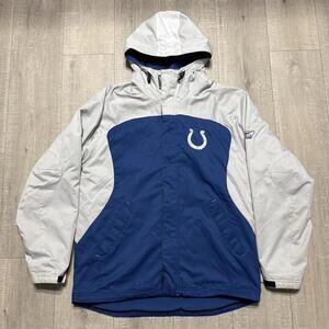 Reebok Indianapolis Colts Official Head NFL Front Zip Hooded Jacket Medium Men